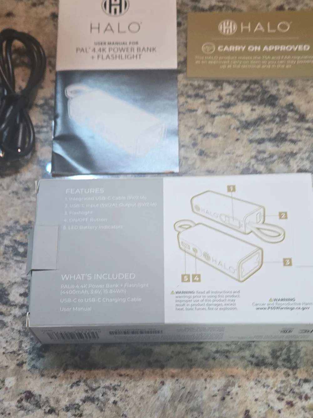 HALO PAL 4.4K Power Bank + Flashlight - Silver